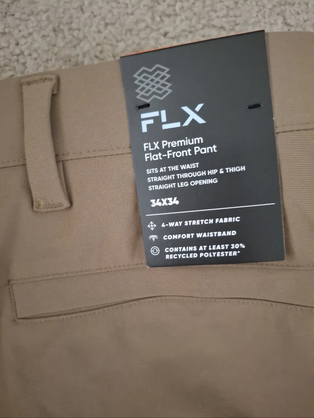 Men's Slim Straight Chino Pants in Tan